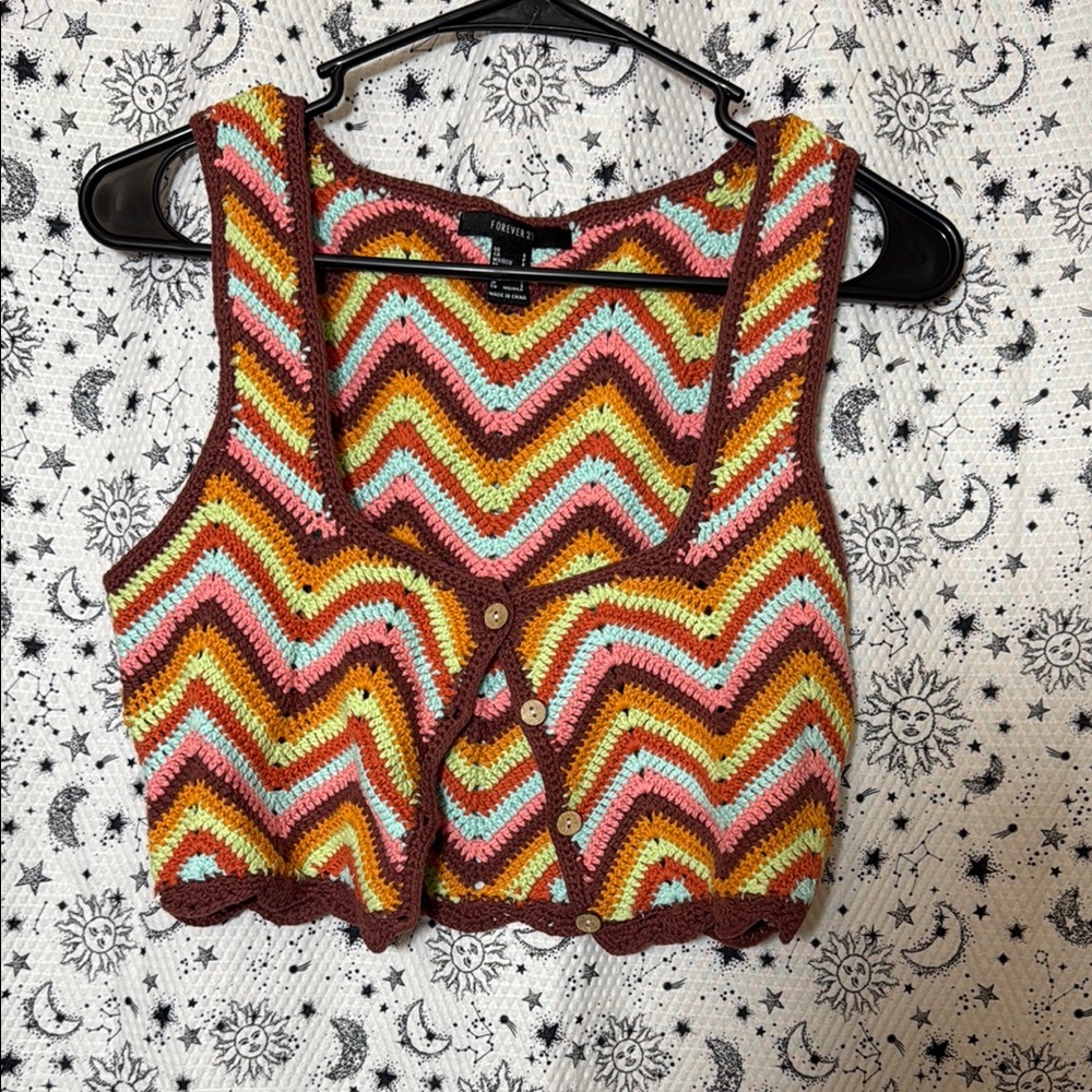 Forever 21 Orange Brown Sleeveless Crop Tank Top